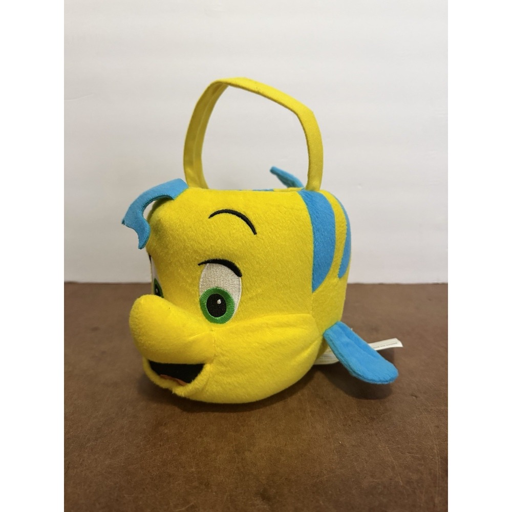 Disney Flounder Easter/Halloween Basket Little Mermaid Plush Treat Bucket